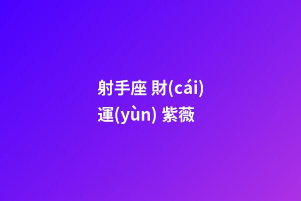 射手座 財(cái)運(yùn) 紫薇